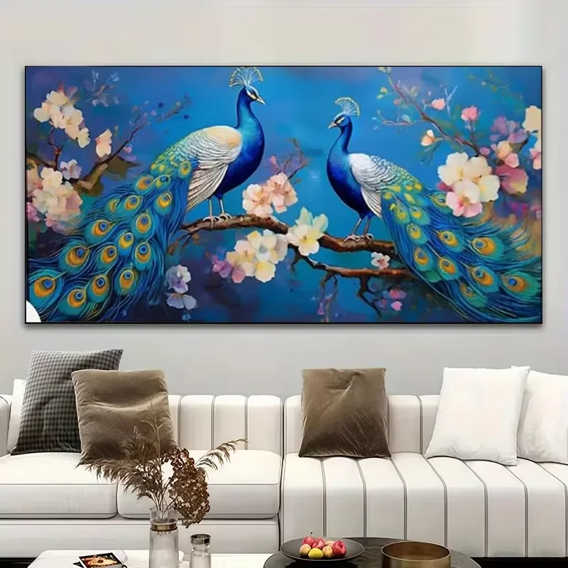 

Large Size 5D Diamond Painting Peacock flower Full Drill DIY Diamond Art Mosaic Embroidery Wall Decor Gift for Adults Animal