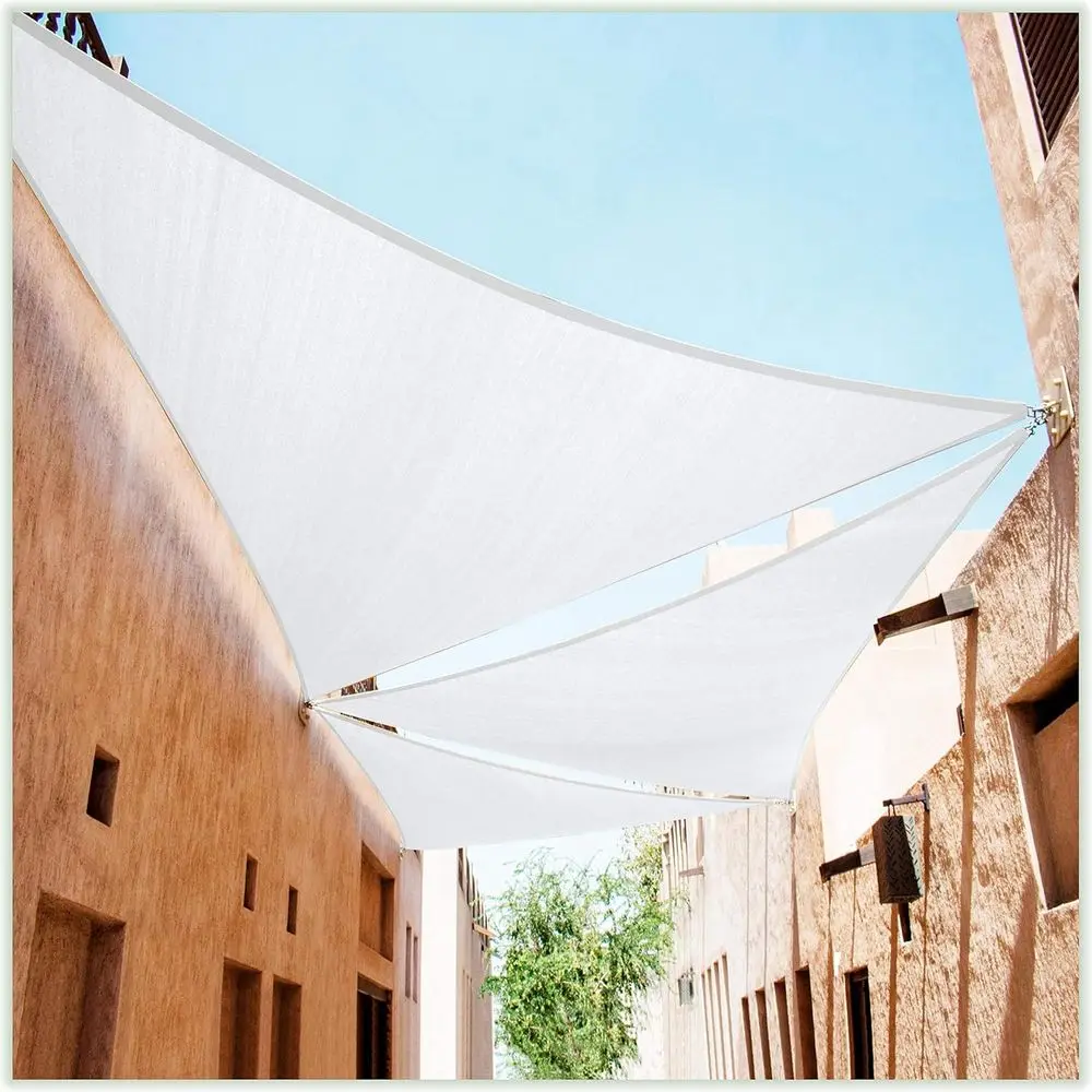 

24x24x33.9ft White Heavy-Duty UV-Resistant Sun Shade Sail - Commercial Outdoor Patio Carport Shelter (Custom Sizes Available)