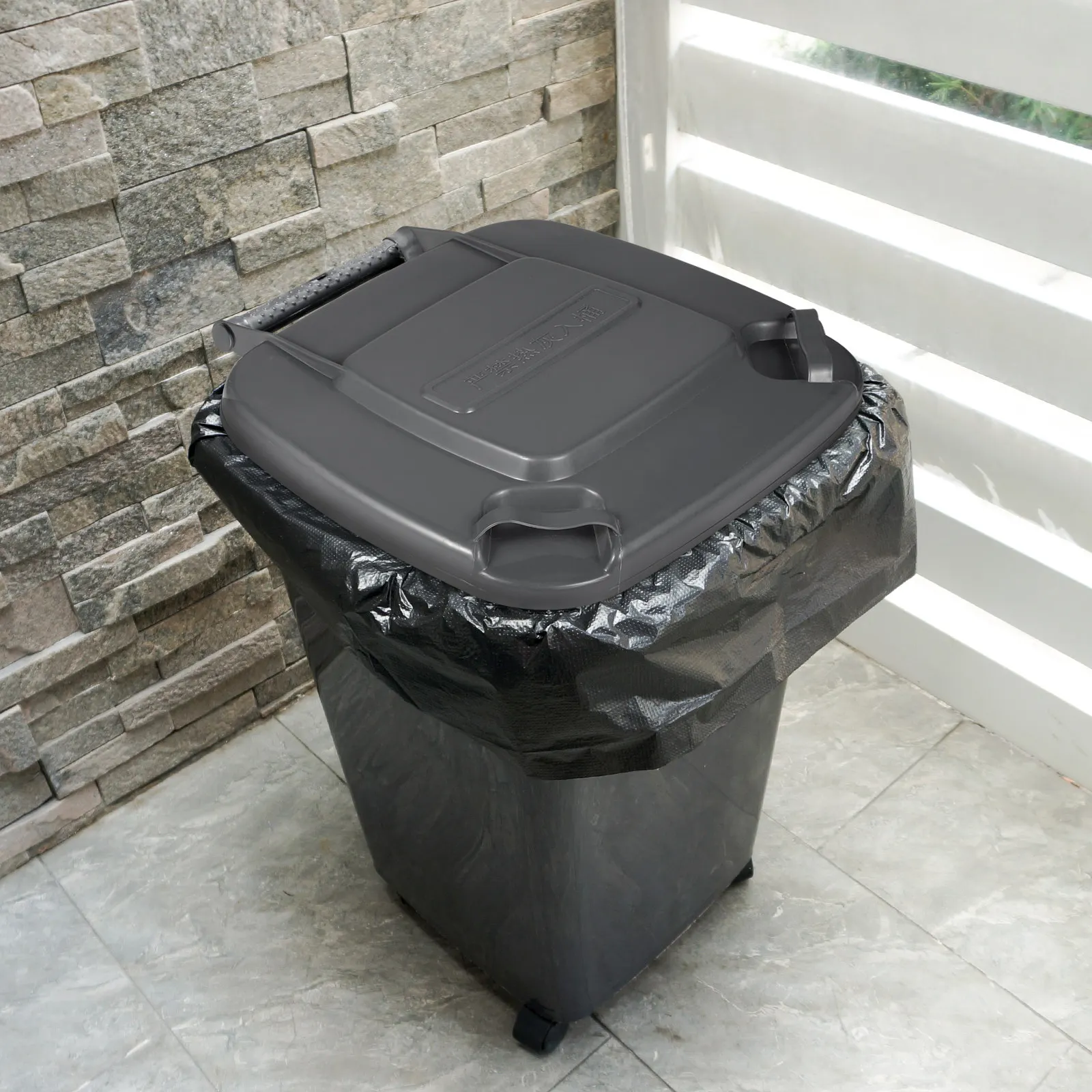 Plastic Trash Can Lid Replacement Garbage Bin Flip Lid Outdoor Garbage Bins Topper Bucket Cover For 50L Waste Bin