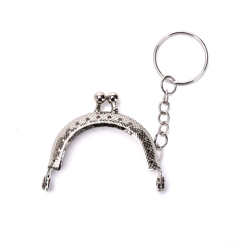 1 Piece 5cm Coin Purse Metal Frame With Keychain DIY Arched Frame Kiss Lock Craft Wallet Accessory Brand New Practical