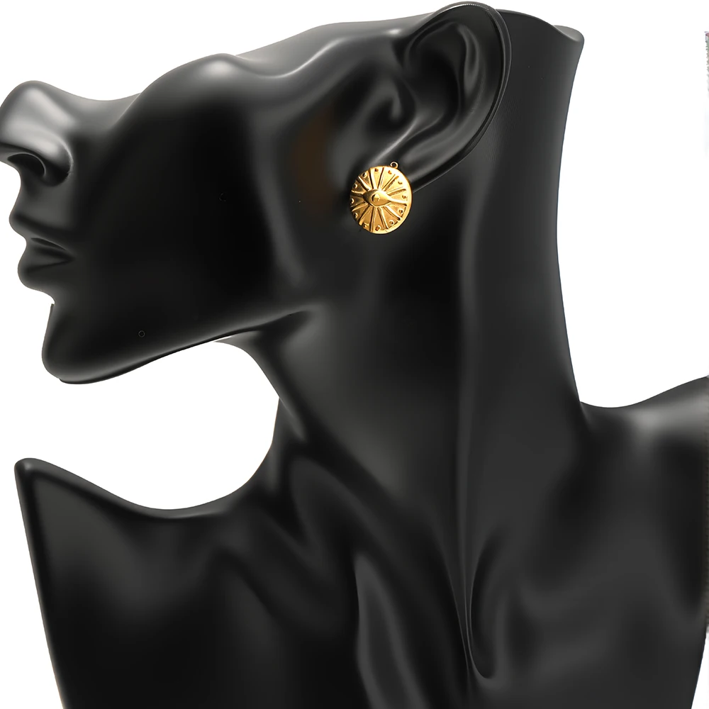 6 Stück klassische Ohrstecker aus Edelstahl mit Blumenmotiv und Biegeringen für die Herstellung von DIY-Ohrringen, Schmuck und Bastelarbeiten für Damen. – Detail 6