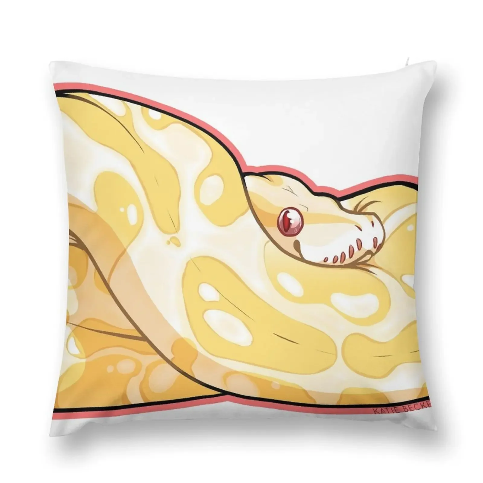 

Albino Ball Python Throw Pillow Pillowcases pillows decor home pillow
