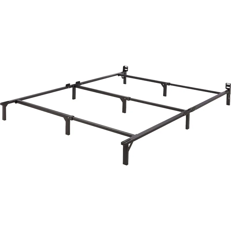 

Metal Bed Frame, 9-Leg Base for Box Spring and Mattress, Queen, Tool-Free Easy Assembly, 79.5" L x 60" W x 7" H, Black