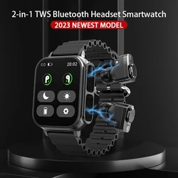 2023 nowy inteligentny zegarek N22 2 w1 TWS bezprzewodowa słuchawka Bluetooth NFC Fitness sportowy badania zdrowia mężczyźni kobiety Smartwatch słuchawki douszne