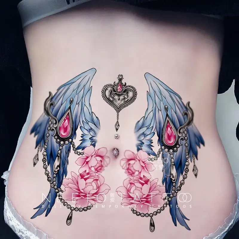 

Cartoon Gem Wings Tatoo Sticker Lasting Fake Tattoo for Woman Arm Temporary Tattoo Sexy Art Faux Tattoos Waterproof Tatuajes