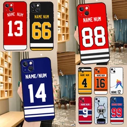 Ice Hockey Personalised Case For iPhone 14 15 16 13 12 11 Pro Max XR XS X Plus 12 13 Mini Phone Cover