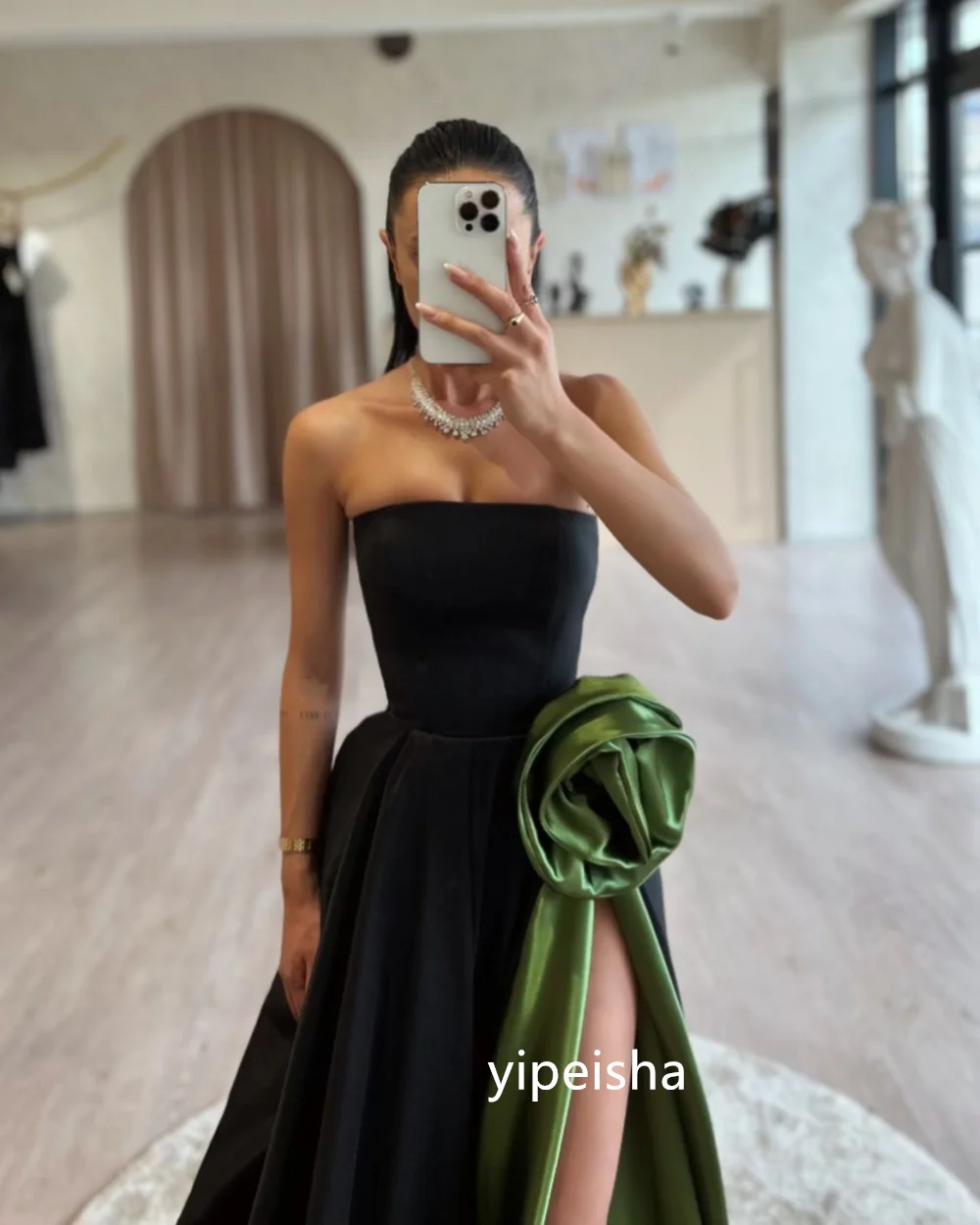 Customized Chinese Style Flower A-line Strapless Long Dresses Prom Dresses Formal Casual Simple Retro Fashion Elegant Classic Ex