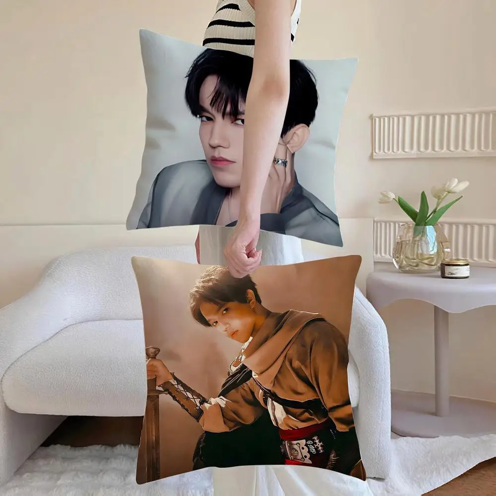 Singer D-Dimash Kudaibergen Cushion Cover Breathable Linen Pillowcase Summer Odorless Eco-Friendly Invisible Zipper Washable