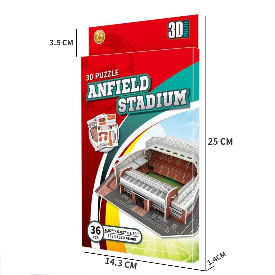 3D football field paper jigsaw puzzle Stadium building model，The Perfect Gift for Liverpool fans