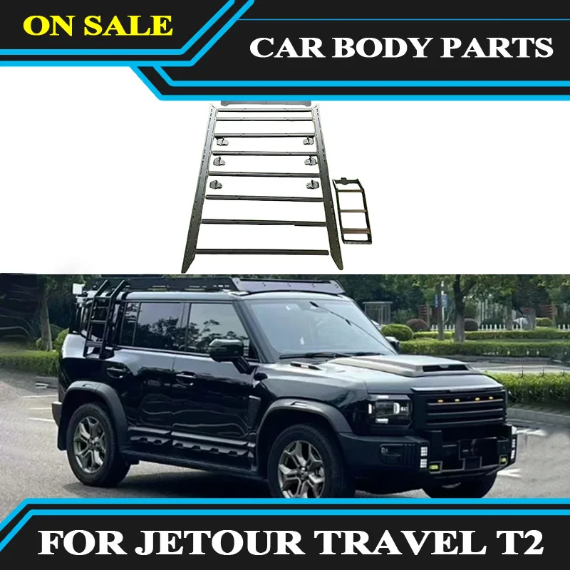 Suitable fit for JETOUR Traveler T2 roof rack frame modified aluminum alloy modular platform side ladder external accessories