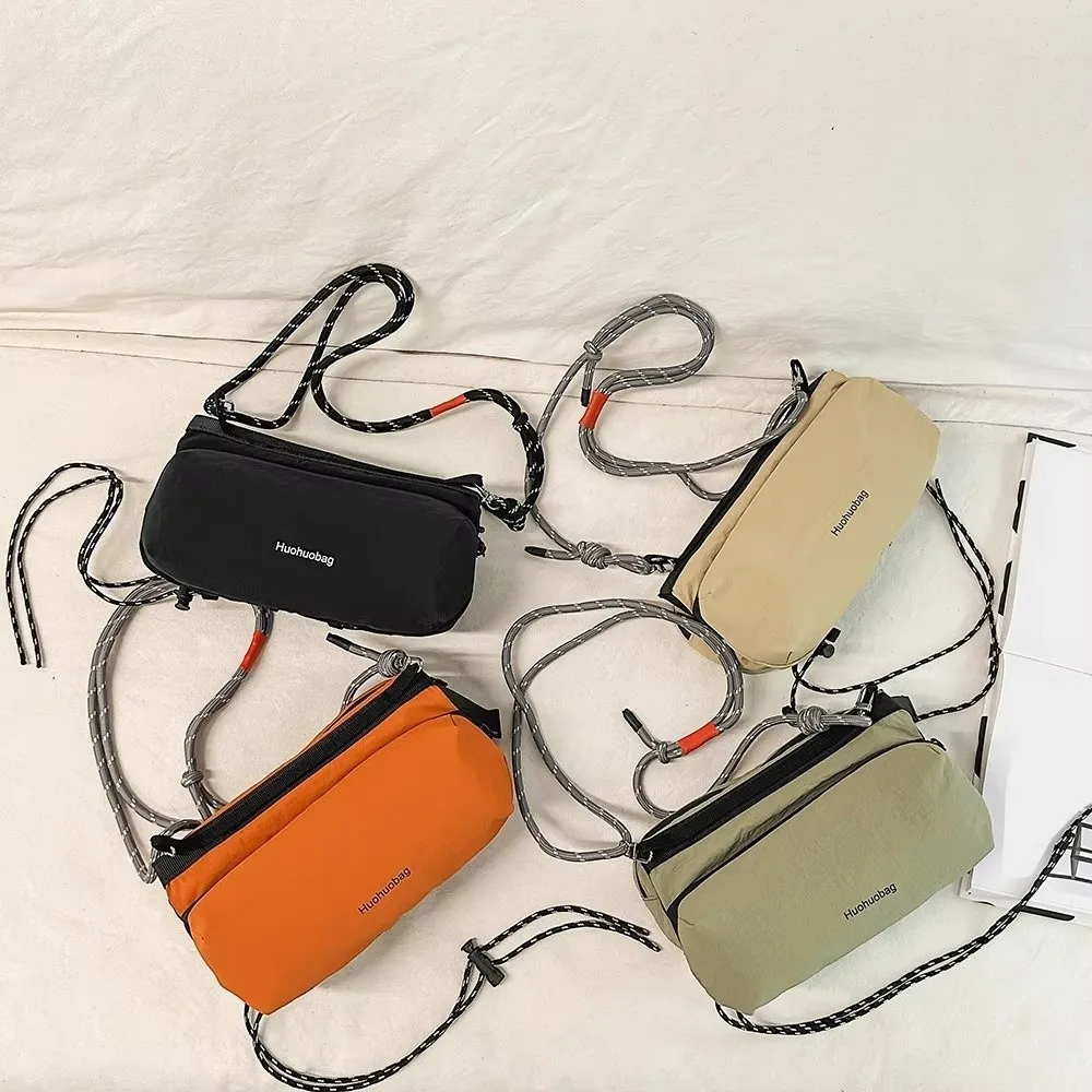 2026 Sports Single Shoulder Bag Nylon Functional Water Cup Bag Lightweight Breathable Crossbody Bag Small Square Bag