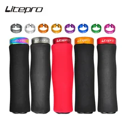 JKLitepro Litepro MTB Mountain Bike Sponge Locking Handlebar Grips Ultralight 98g Grips 22.2mm Handlebar For brompton BMX bike