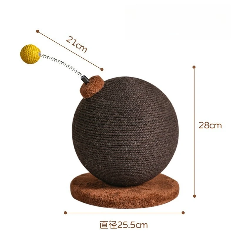 

Cat Scratching Ball Toy Durable Sisal Rope Spherical Scratching Post Wear-resistant Claws Interactive Pet Supplies Indoor