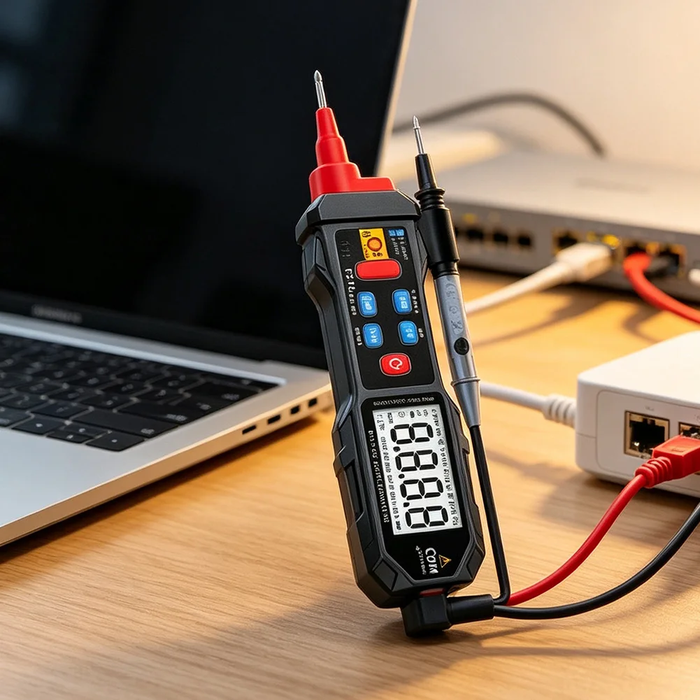 Digital Pen Multimeter for Continuity Resistance Capacitor DC AC Voltage Measurement with Backlit LCD and Auto Shutdown Feature