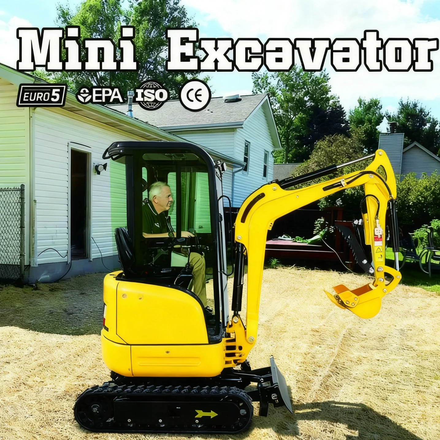 تسليم سريع حفارة مزرعة صغيرة مخصصة 2.0 طن تصميم مدمج لحفر الخندق وإعداد حقل المحاصيل