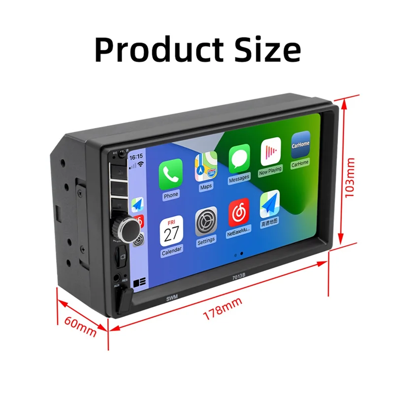 

B07A-7Inch CarPlay Car Radio HD Multimedia Touchscreen MP5 Player 7013B