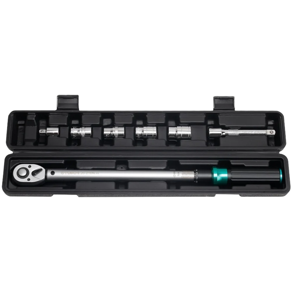 14 Piece Preset Adjustable For Torque Wrench Set 20-210N.m Chrome Vanadium Steel With Sockets…