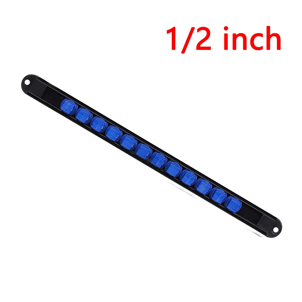 Steckschlüssel-Organizer 1/4 Zoll 3/8 Zoll 1/2 Zoll 360 ° Schwenkbarer ABS-Steckdosenorganizer mit Schraubbasis-Clip und Schienenhalterung für Werkzeuge
