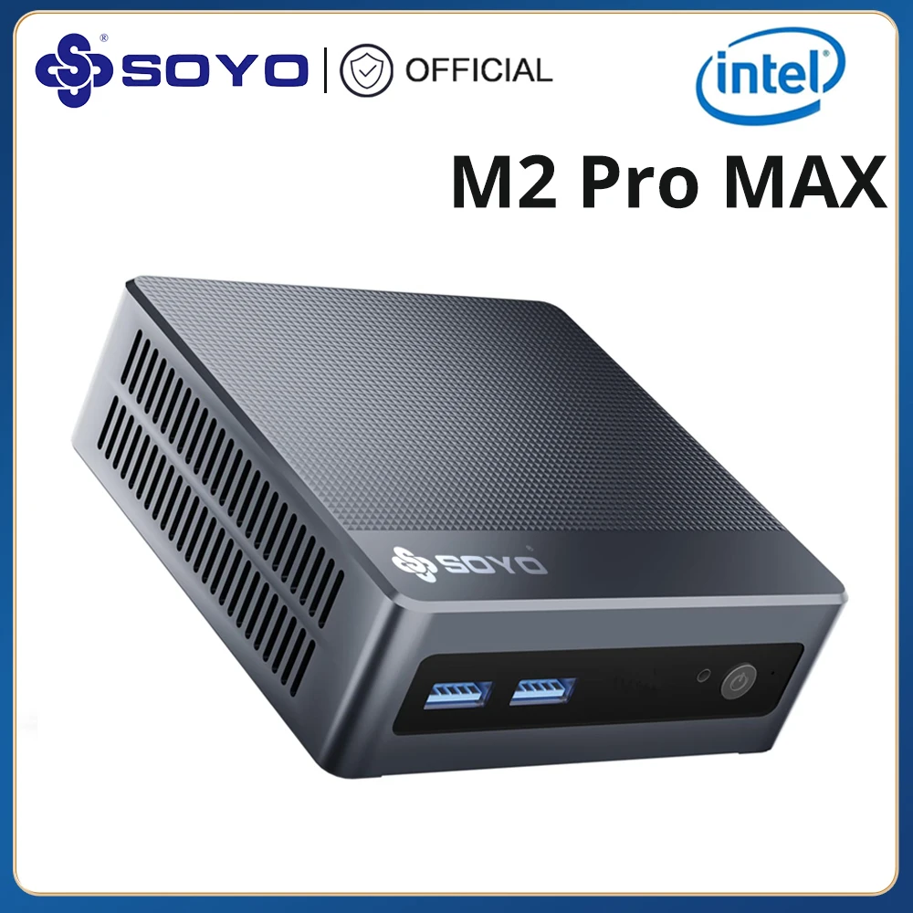 SOYO M2 Pro Max MINI PC Intel N100 Up To 3.4Ghz 16GB DDR4 512GB SSD For WIFI 5 Support 4K 2 Display Computer