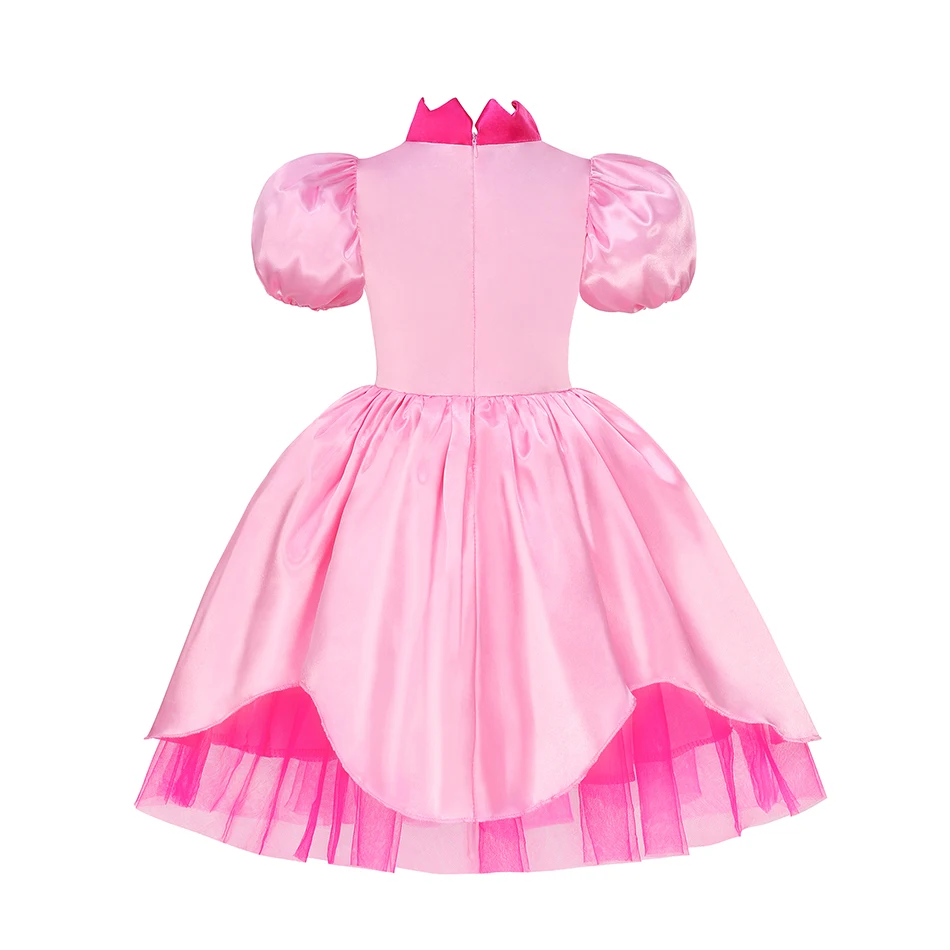 Peach Princess Sweet Kids Girls Cosplay Costume of  Halloween Carnival Fancy Dress Comic Game Role Play Peach Disguise Vestidos