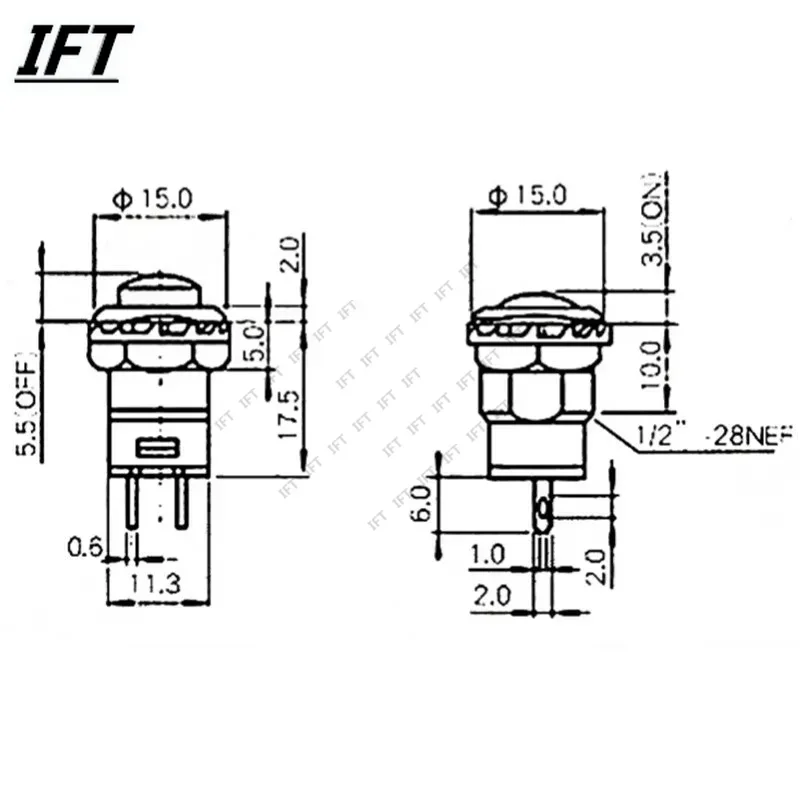 6pcs 12mm self-locking Momentary push button switches 3A /125VAC 1.5A/250VAC Minitype Push Button Switch DS-227 427 DS-228 428