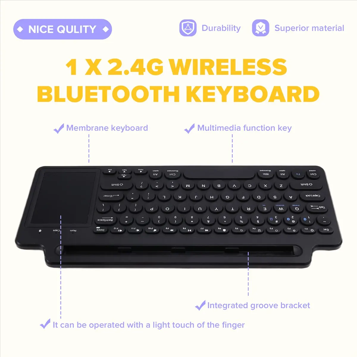 【POPULAR PICK】-2.4G Wireless Bluetooth Keyboard with Number Touchpad Mouse Card Slot Numeric Keypad for Android IOS Desktop Lapt