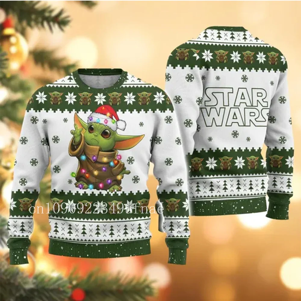 Disney Baby Yoda Christmas Sweater Unisex 3d Ugly Sweater Baby Yoda Ugly Christmas Sweater Anime Christmas Gift Sweater 2025