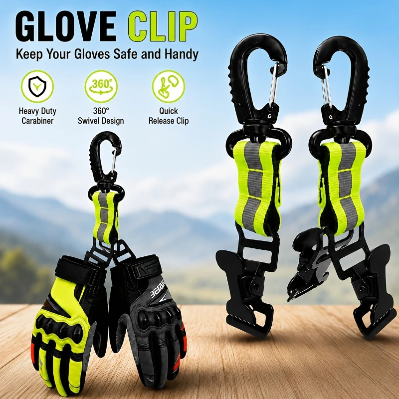 Double Hook Metal Glove Clip, for Firefighters, Construction Workers, And Outdoor Enthusiasts | Glove Accessory And Camping Tool