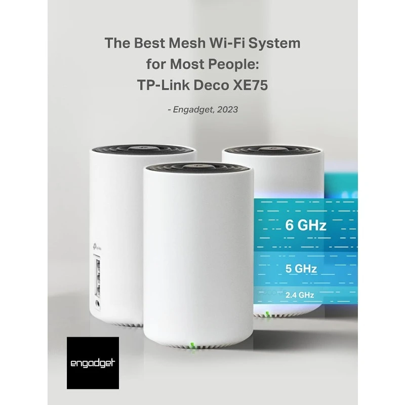 AI-Driven Mesh New 6GHz Band, 3-Pack(Deco XE75) Deco AXE5400 Tri-Band WiFi 6E Mesh System eplaces WiFi Router and Extender