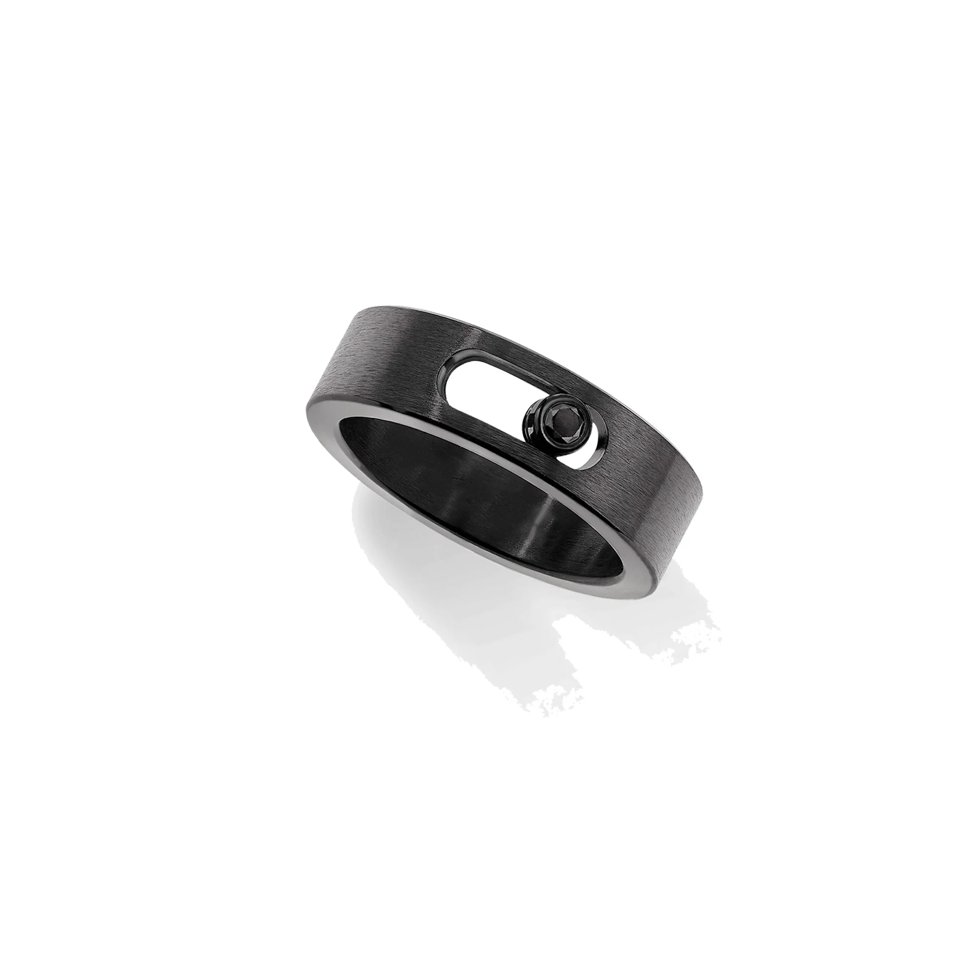 Simple and premium classic pure silver s925 messik-home MOVE TITANIUM BLACK SM series diamond fashionable men's ring