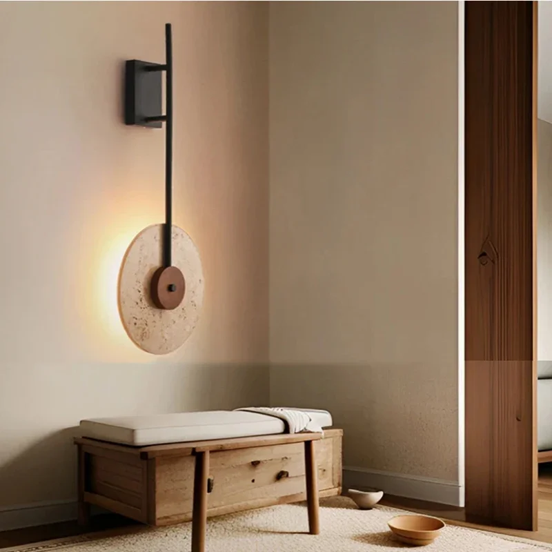 Retro LED Stone Wall Light Suitable Bedrooms Study Rooms Tea Room Stairwell Lighting Fixture Indoor Lighting Glossy Creativity