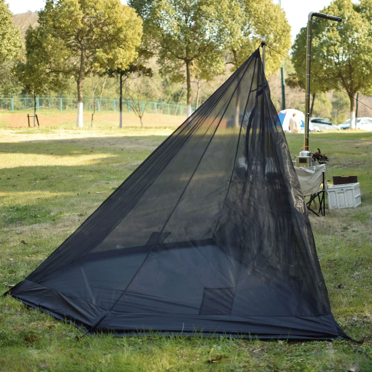 The 2-3 Person Mesh Tent, Mosquito Proof Four Three Tent, Pyramid Firewood Tove Tent Supporting Inner Tent