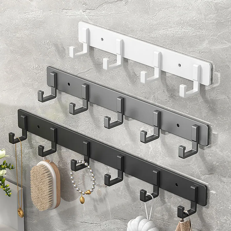 Perforierte, an der Wand montierte schwarze Haken zum Aufhängen von Haushaltskleidung, Handtuchhaltern, Bademäntel, Haken, robustes Küchenzubehör