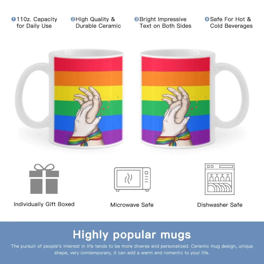 

Rainbow LGBT Pride Mug 11oz Ceramic Coffee Mug Friends Birthday Gift Mug