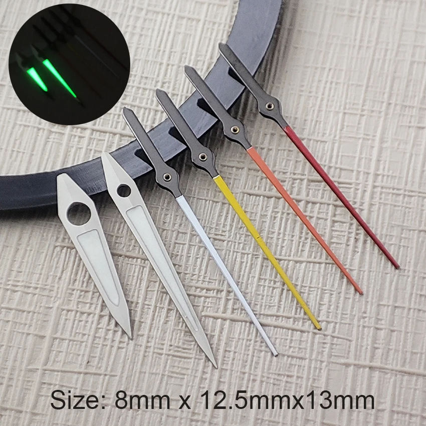 NH35 Hands Watch accessories Silver Watch Hands For NH34 NH35 NH36 NH38 NH39 NH70 NH72 Movement Green Luminous Watches Pointers