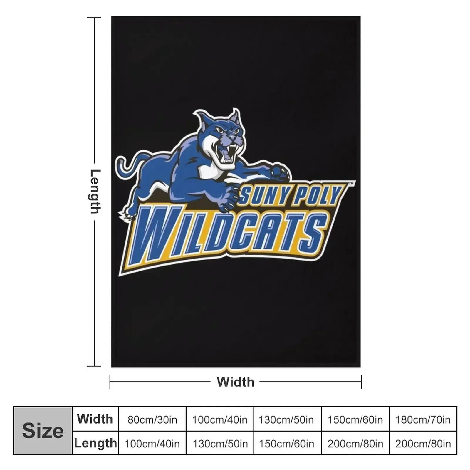 SUNY Polytechnic Institute wild cats Throw Blanket couch cozy soft plush fuzzy picnic outdoor blanket