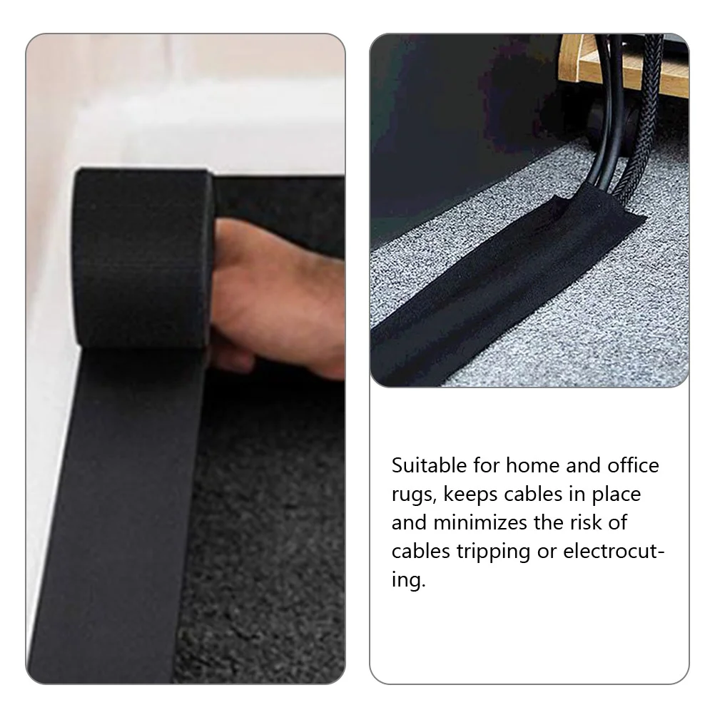 

3 Meters Tape Cable Strap Floor Cord Cover for Home Office Rug Cable Management Power Cord Protector Polyester Reusable