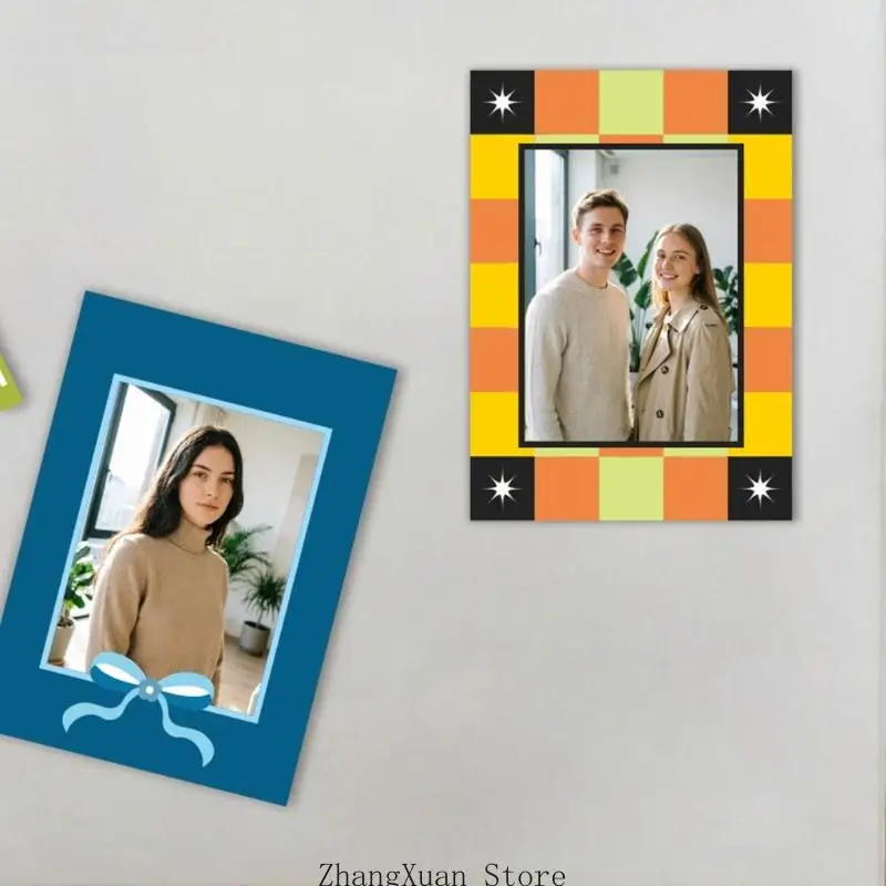 Magnetisches Bildertafel-Set aus Acryl für die Verwendung Kühlschrank, 8 Mini-Fotodisplays mit niedlichem Rand für – Detail 2