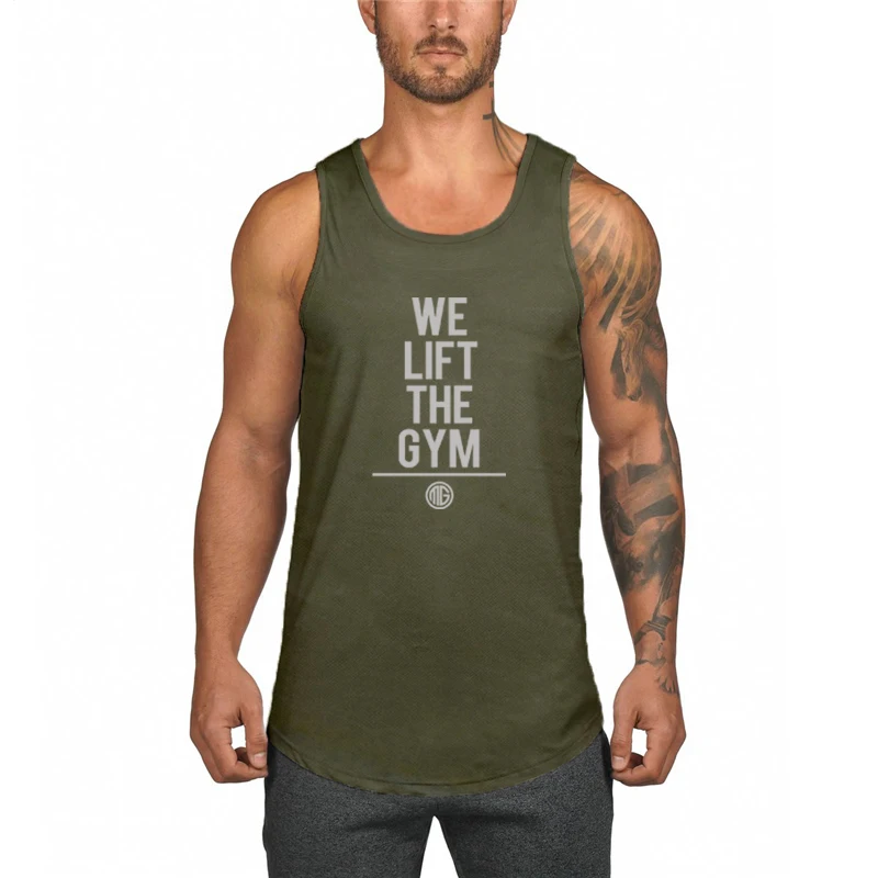 

New Running Vest Men Sleeveless Fitness T-shirt Bodybuilding Muscle Stringer Undershirt Gym T Shirt Sports Sweatwear Tank Top