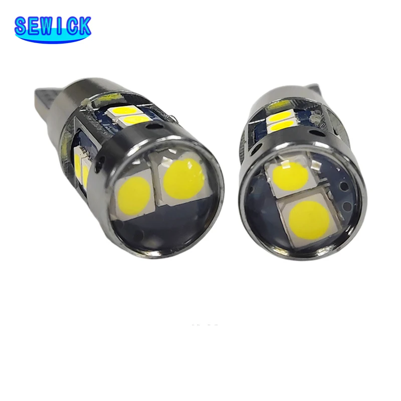 100PCS T10 CANBUS NO ERROR W5W 3030LED 10smd Car Interior Reading Dome LightMarker Lamp 168 194 LED Auto WedgeParking Bulbs
