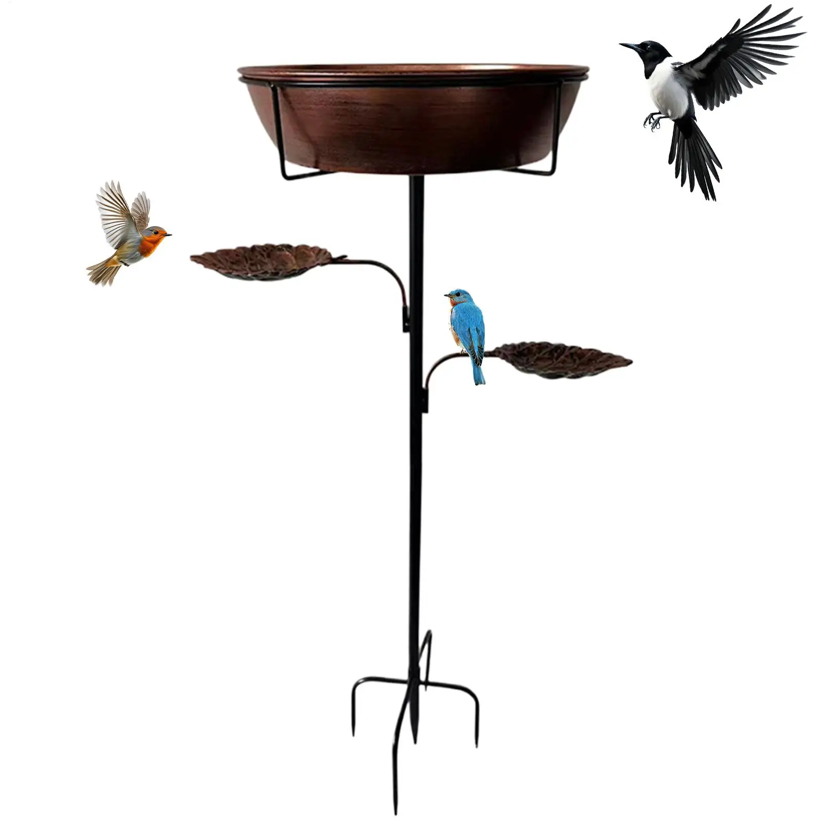 

Outdoor Metal Bird Bath Tub - Garden Bird Bath Tub with Removable Bowl, Outdoor Bird Feeder, Bird Bath Tub for Garden and Patio