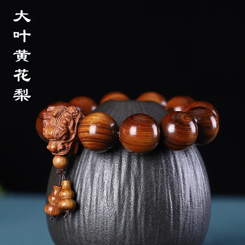 Sandalwood handstring sandalwood rosewood green rosewood yellow rosewood pear Buddha bead men bracelet  wholesale bulk jewlery