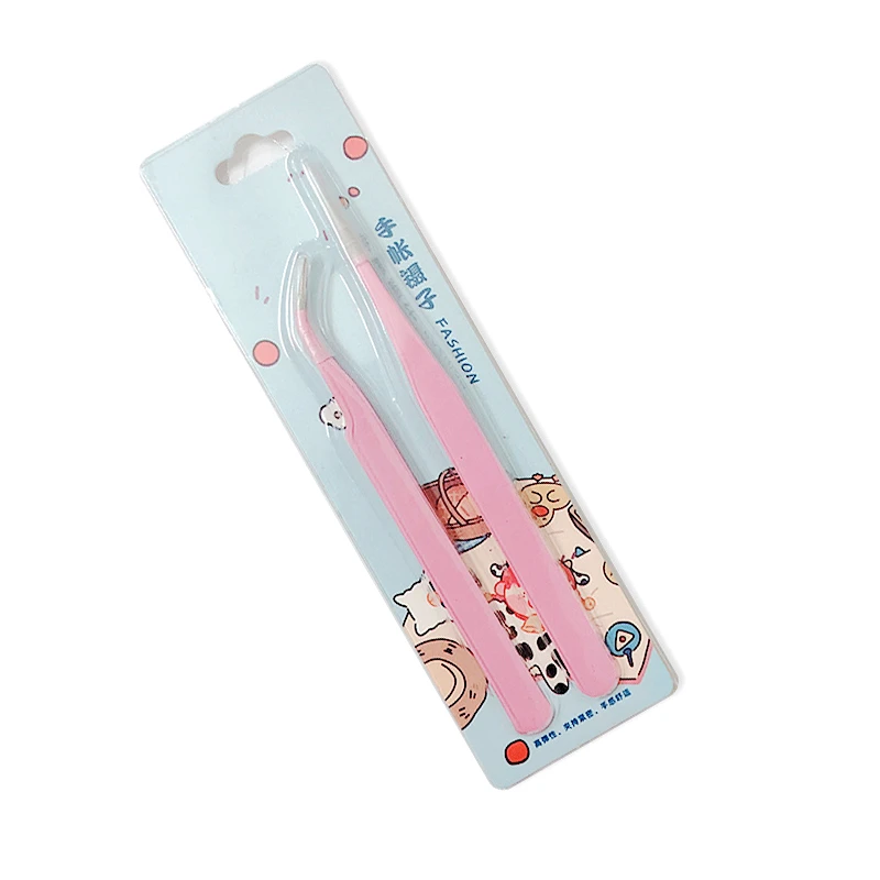 2PC antistatische roestvrijstalen pincetset Precisieonderhoud Industriële reparatie Gebogen thuiswerken Model maken Handgereedschap