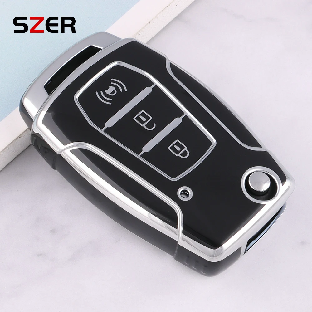 TPU Auto Flip Key Case Cover Shell für Ssangyong Kyron 2 Sanka Actyon Korando Tivoli geschützte Fob Bag Zubehör