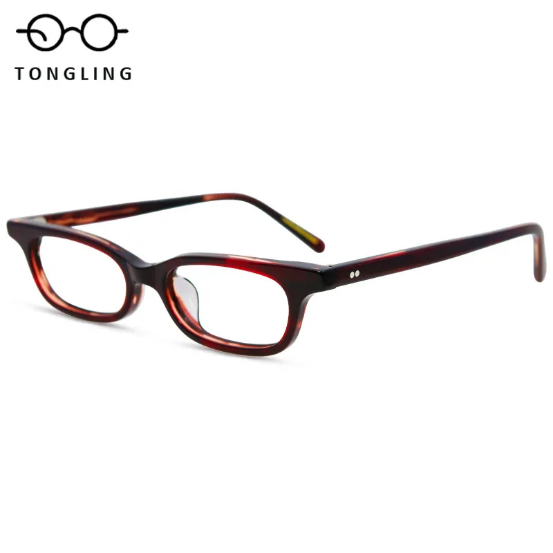 Highend Fashion-Designed Women Multi-Colored Glasses Vintage Small-Frame Men Handmade High-Quality Acetate Luxury Eyeglass Frame