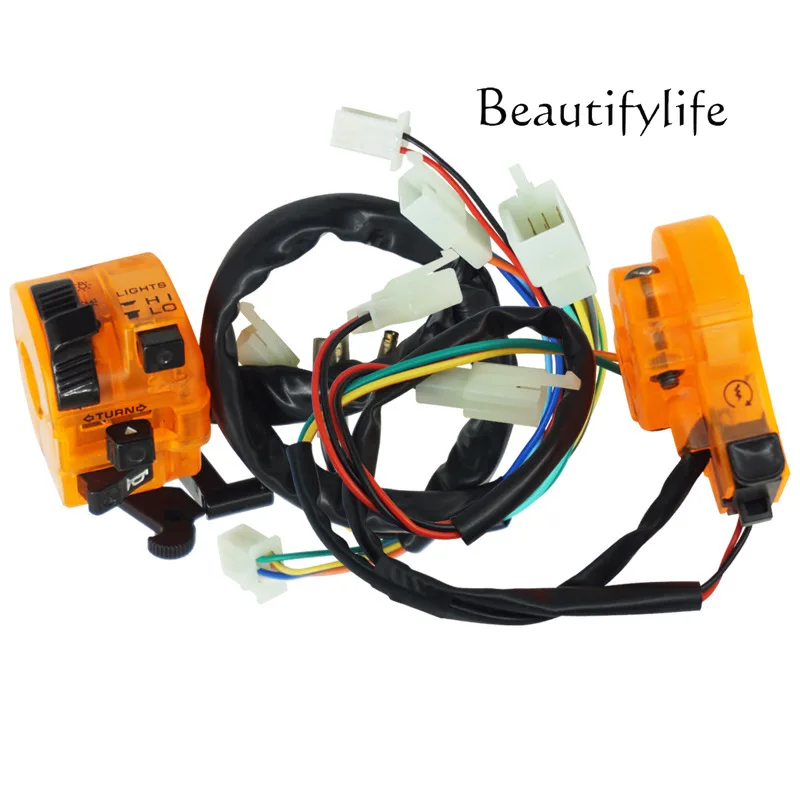 YJ Motorcycle Handlebar Combination Switch With Transparent Color LED Light For XRM110 C110