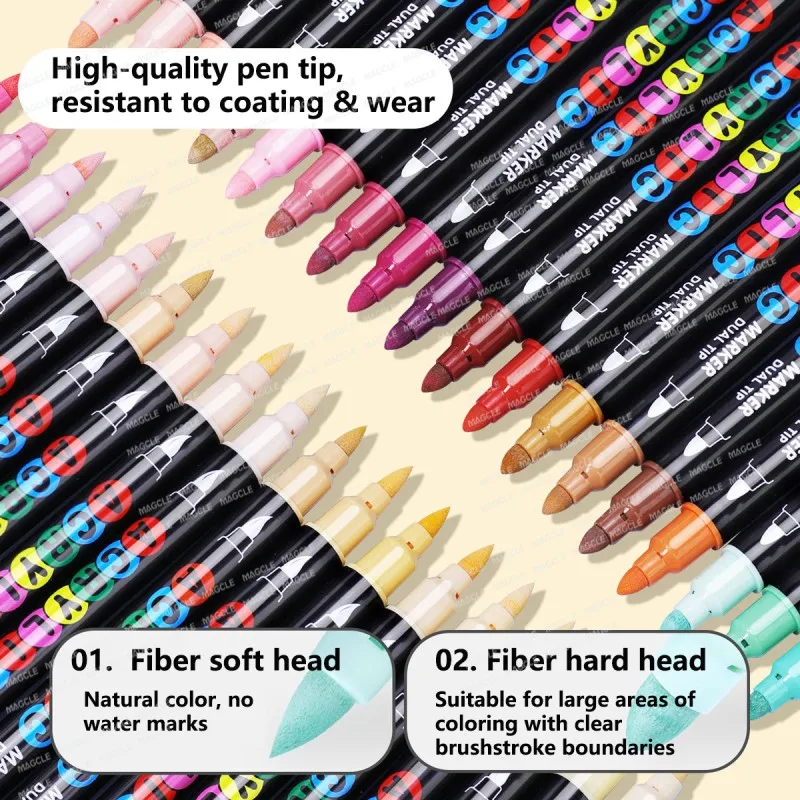 Guangna School Color Markers Set Soft Hard Tips Professional Acrylic Ink Opaque Foldable Art Paint Pens Safe Graffiti Stationery