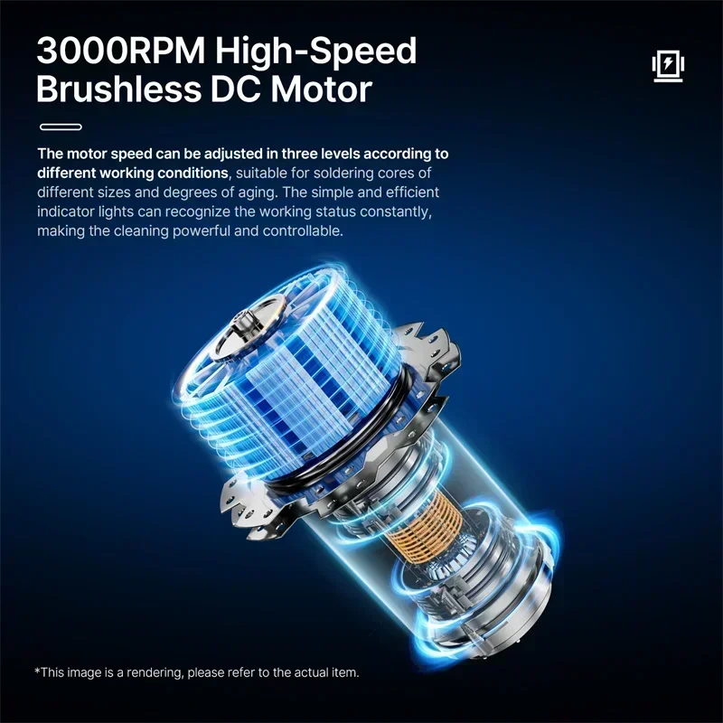 AiXun CM30 Máquina Portátil de Limpieza de Puntas de Soldador y Removedor de Estaño para Puntas C210 C115 C245 T12 936, Kits de Limpieza con Cepillos de Cobre