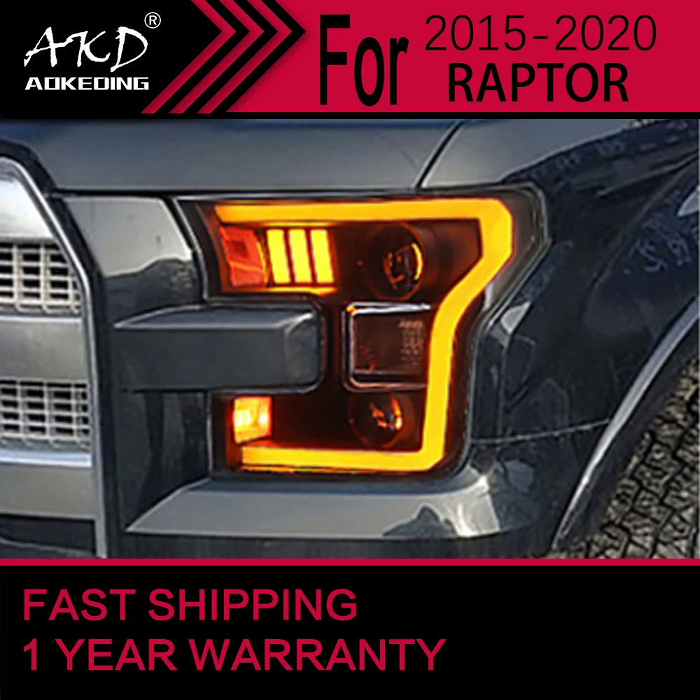 Car Lights for Honda Ford F150 Raptor LED Headlight 2015-2020 F-150 Raptor Head Lamp Drl Projector Lens Automotive Accessories