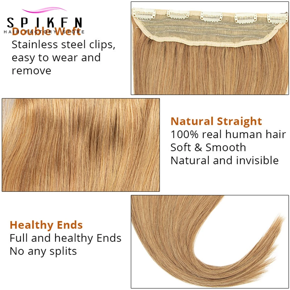 One Piece Clip In Human Hair Extensions 14